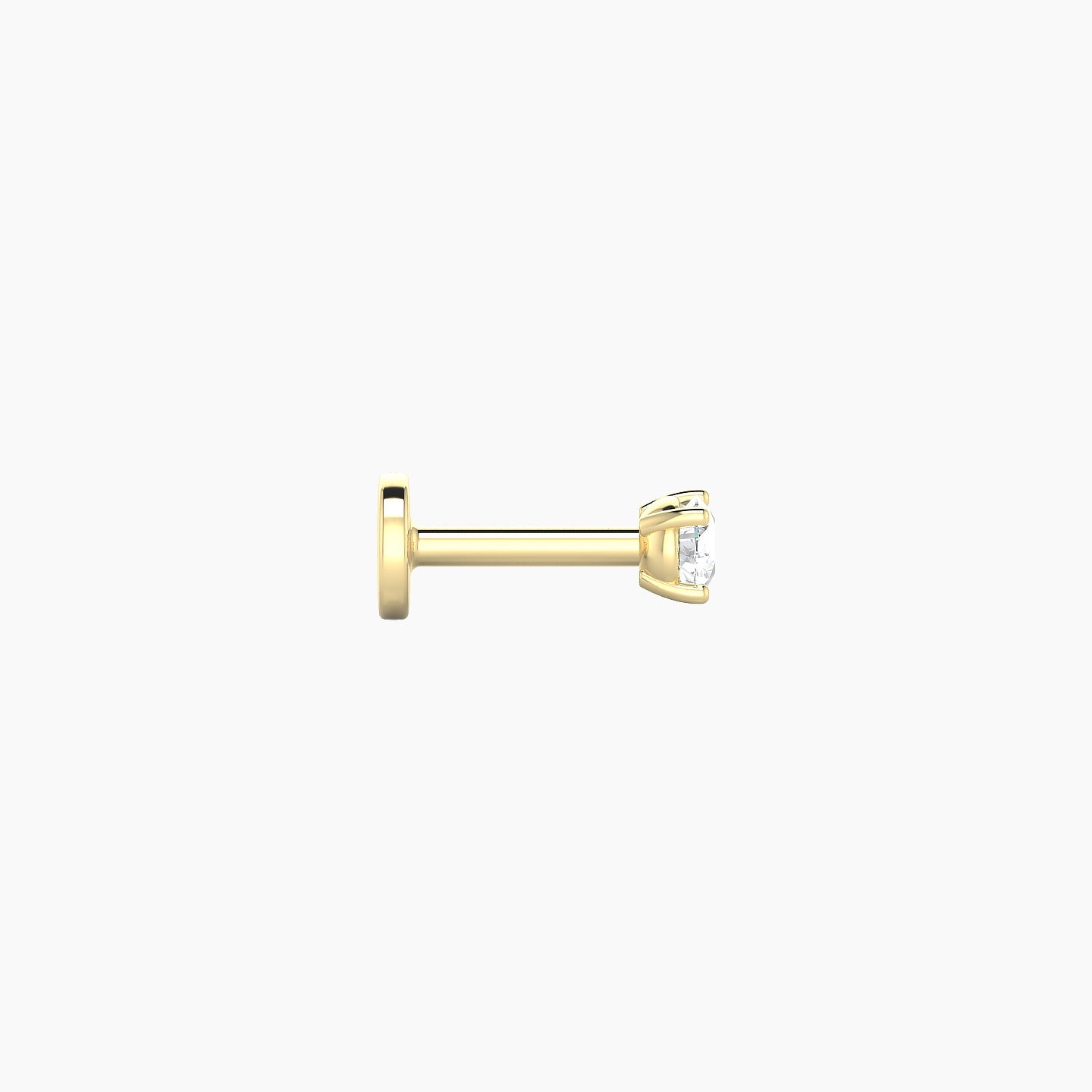 Nut | 18k Yellow Gold 2.5 mm 5 mm Round Diamond Nostril Piercing