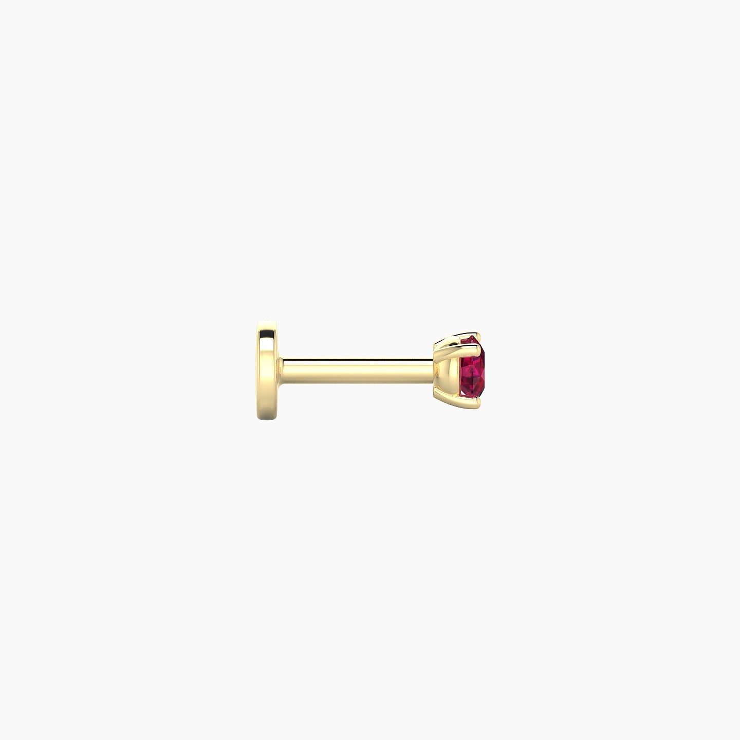 Nut | 18k Yellow Gold 5 mm 2.5 mm Round Ruby Nostril Piercing