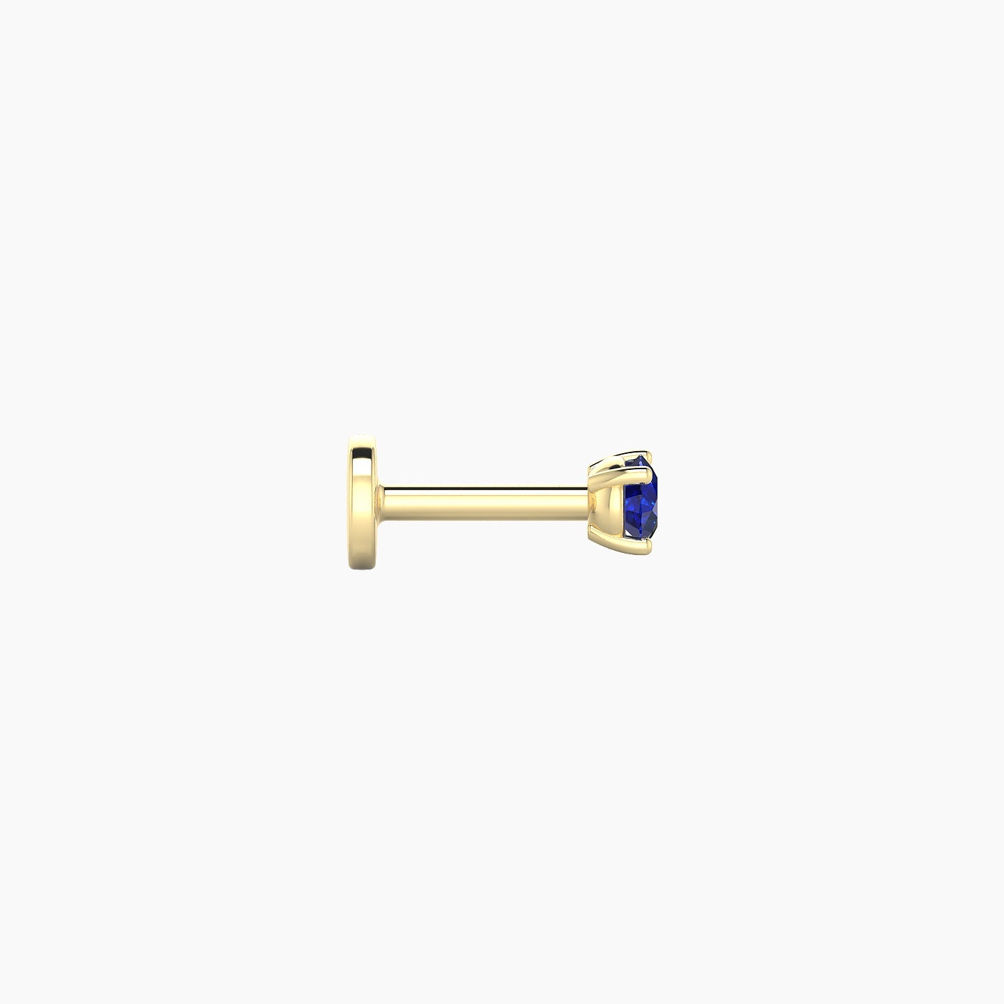 Nut | 18k Yellow Gold 5 mm 2.5 mm Round Sapphire Nostril Piercing