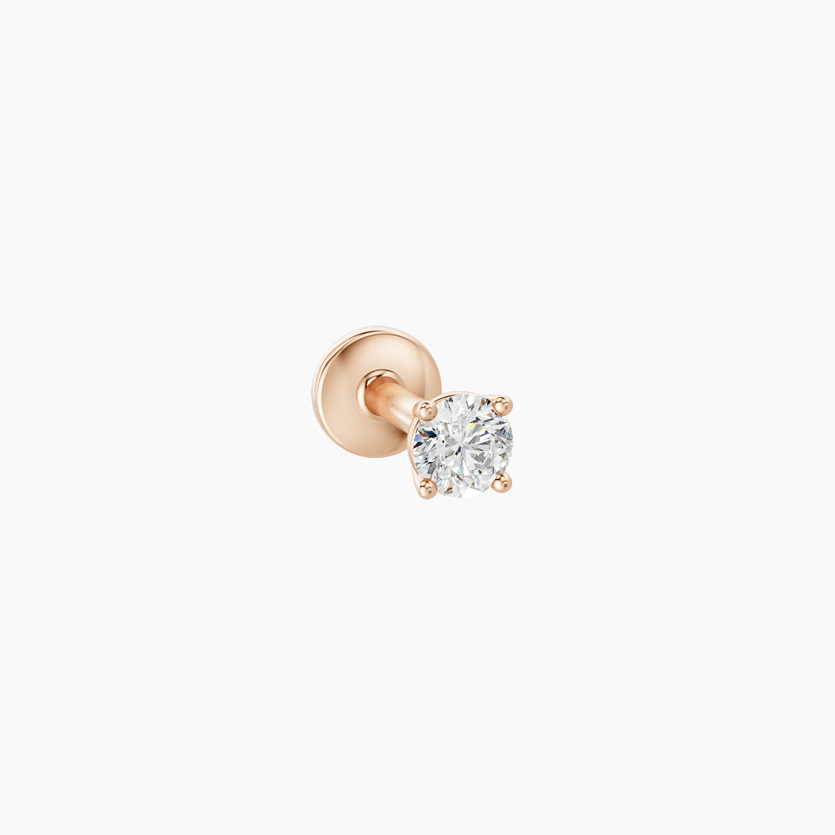 Nut | 18k Rose Gold 2.5 mm 5 mm Round Diamond Piercing