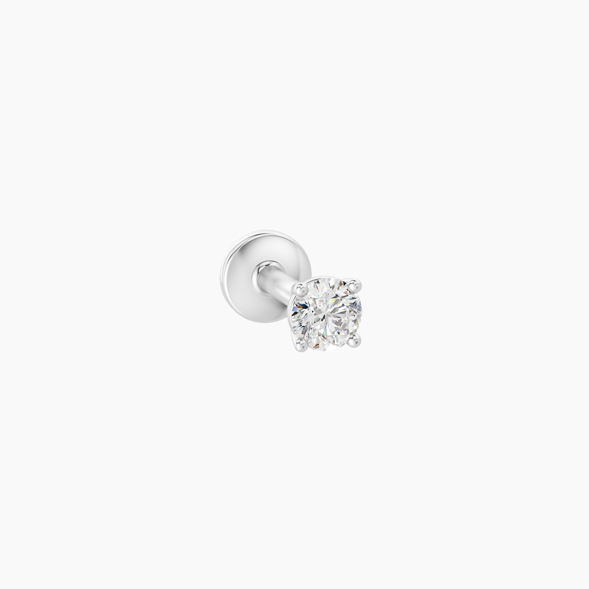 Nut | 18k White Gold 2.5 mm 5 mm Round Diamond Piercing