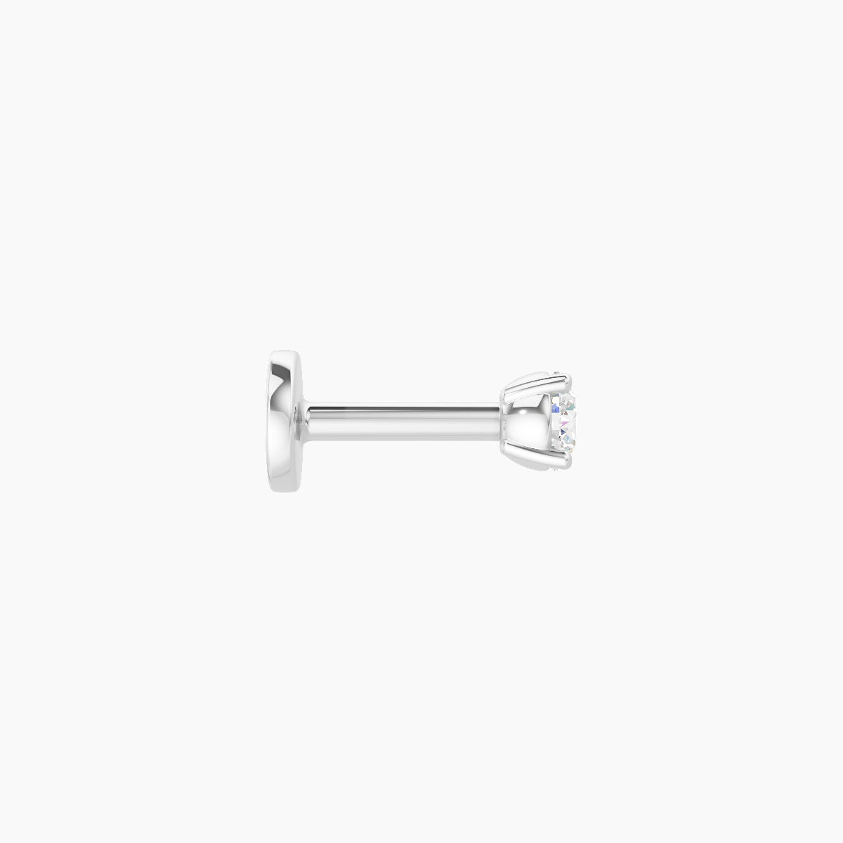 Nut | 18k White Gold 2.5 mm 5 mm Round Diamond Piercing