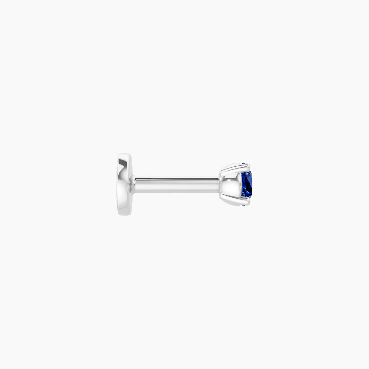Nut | 18k White Gold 5 mm 2.5 mm Round Sapphire Piercing