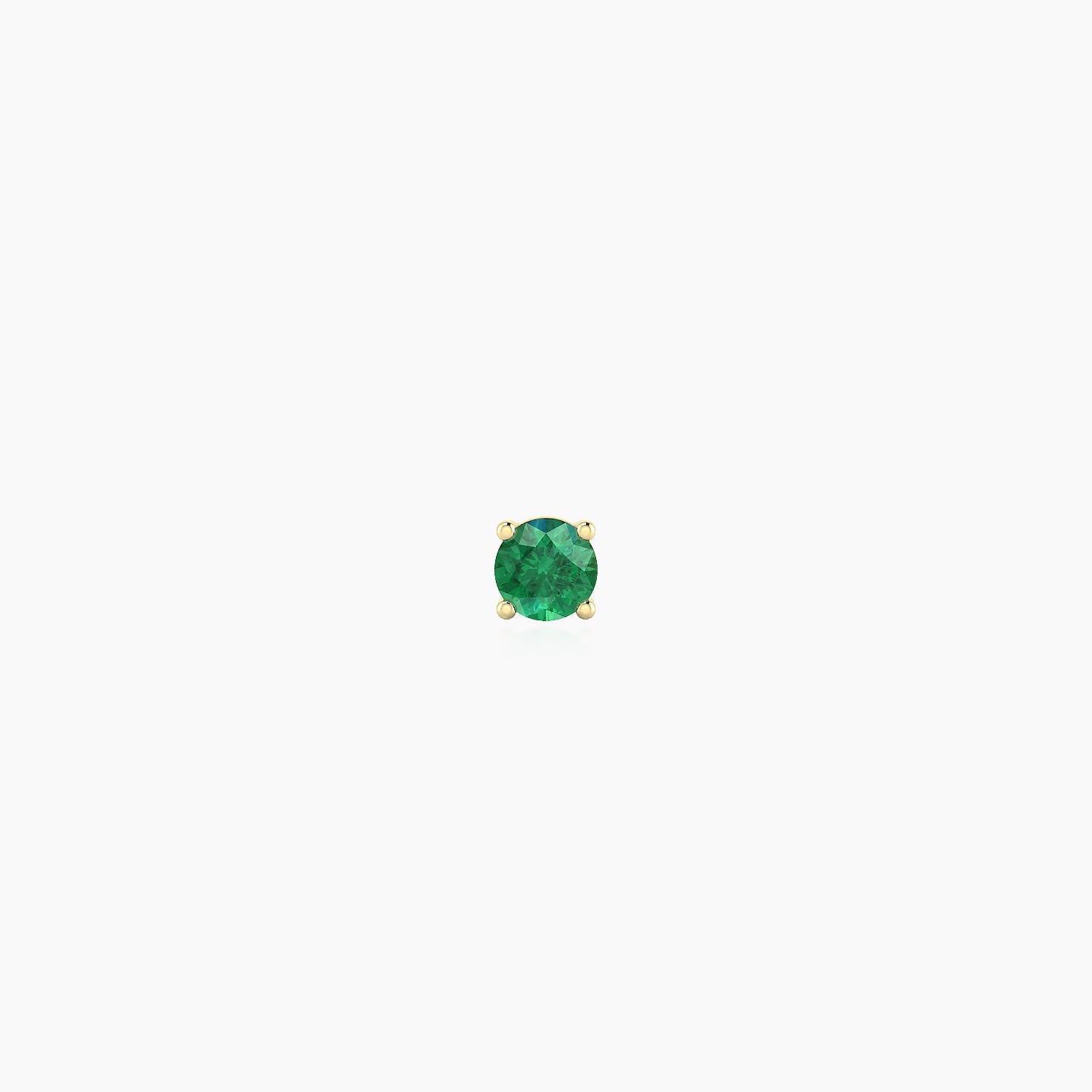 Nut | 18k Yellow Gold 5 mm 2.5 mm Round Emerald Piercing