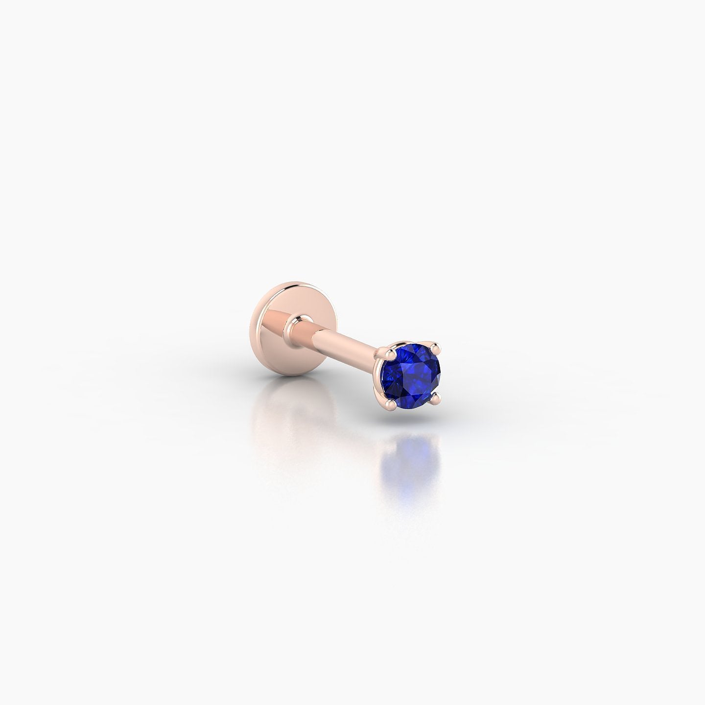 Nut | 18k Rose Gold 6.5 mm 2.5 mm Round Sapphire Nostril Piercing