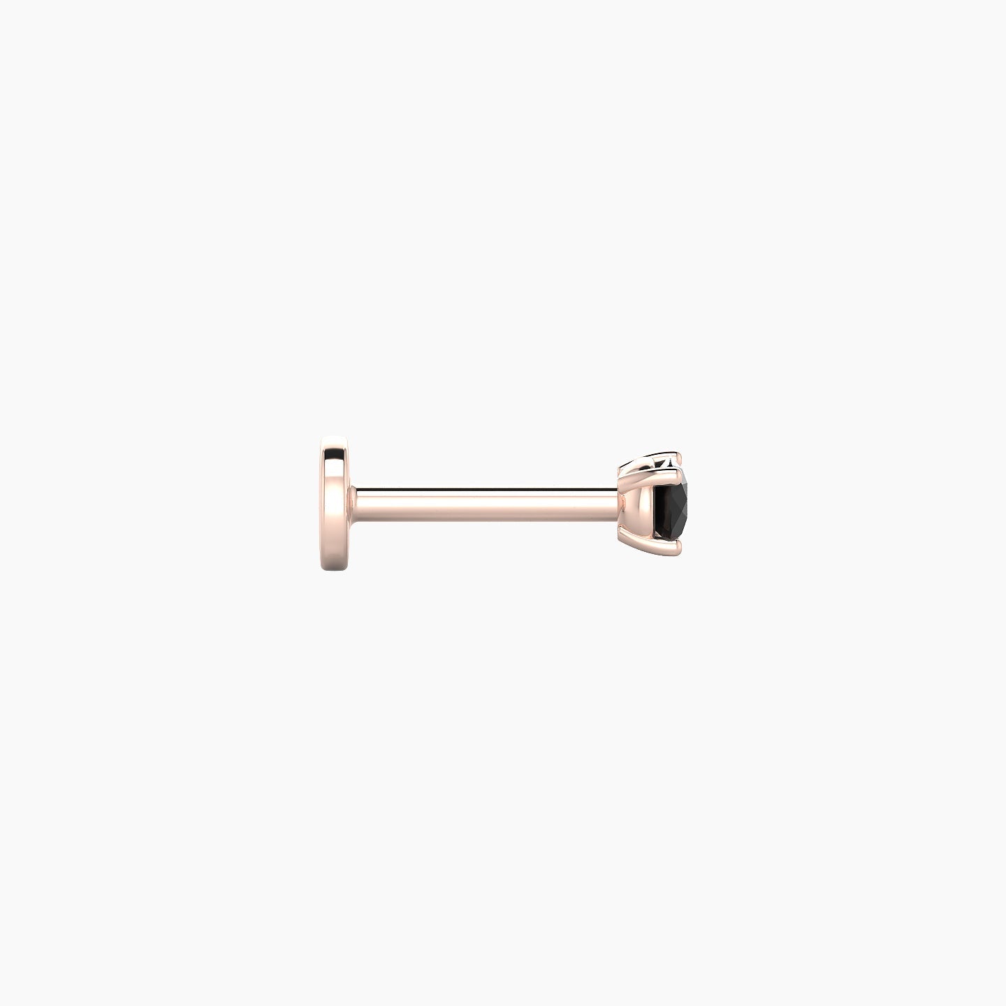 Nut | 18k Rose Gold 6.5 mm 2.5 mm Round Black Diamond Nostril Piercing