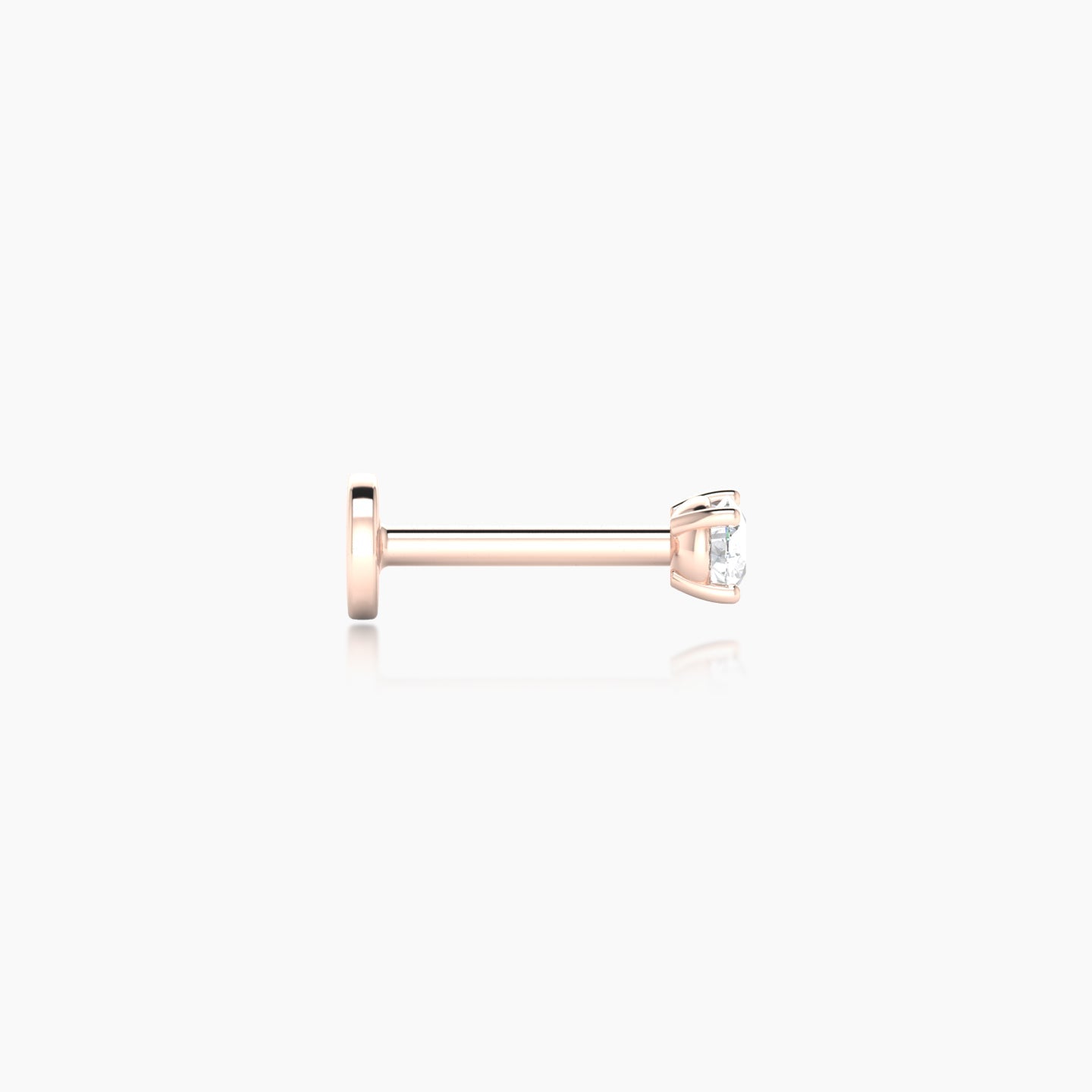 Nut | 18k Rose Gold 2.5 mm 6.5 mm Round Diamond Nostril Piercing