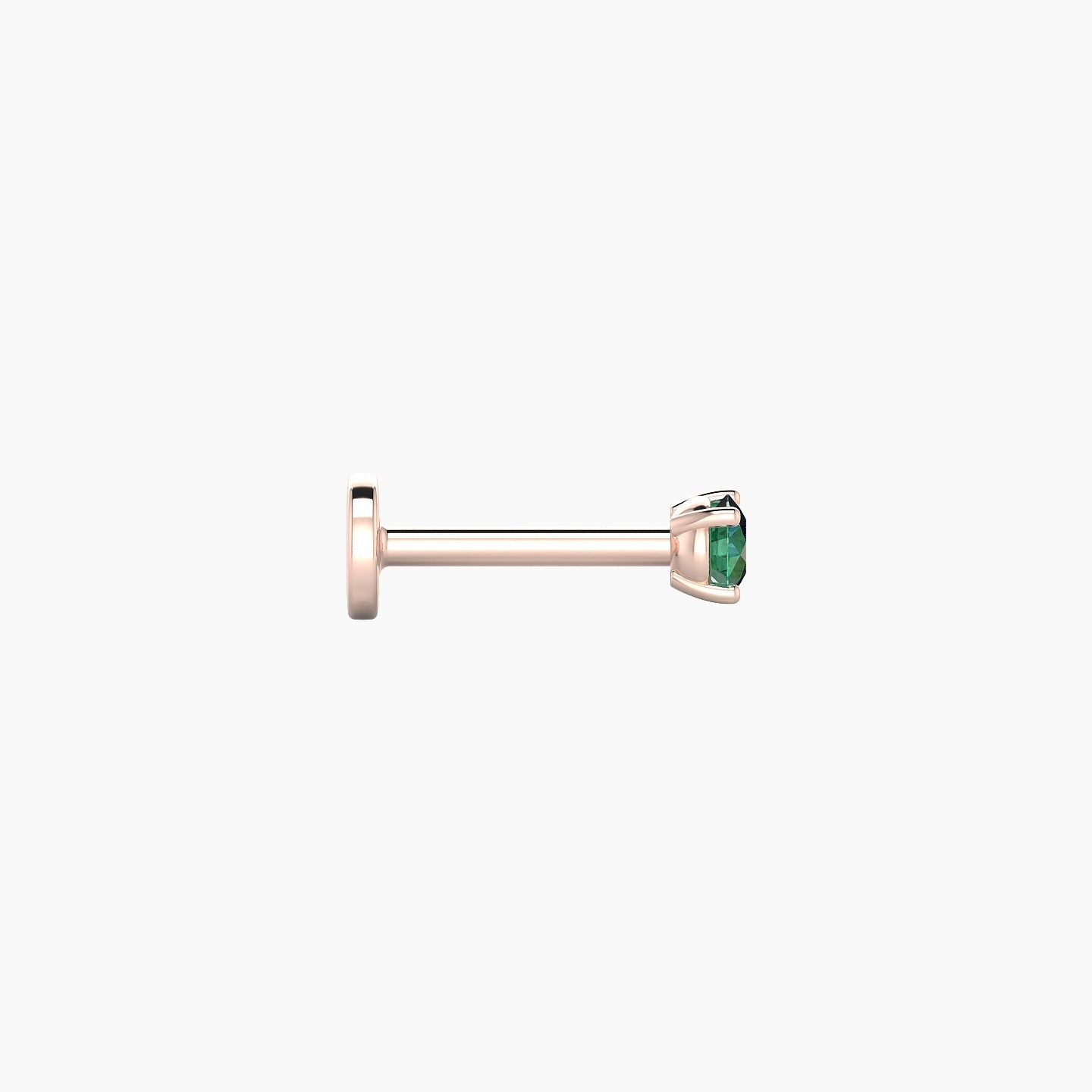 Nut | 18k Rose Gold 6.5 mm 2.5 mm Round Emerald Nostril Piercing