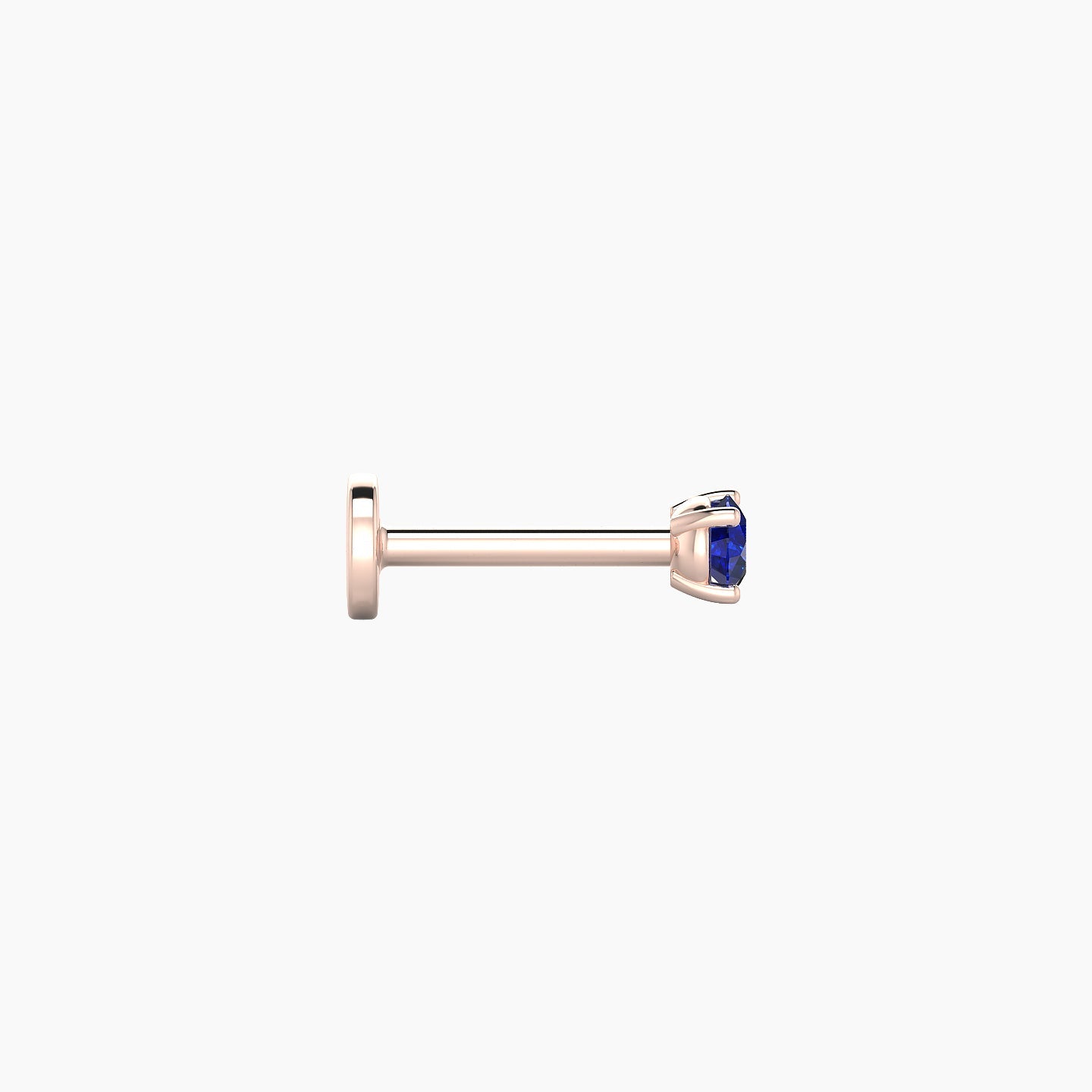 Nut | 18k Rose Gold 6.5 mm 2.5 mm Round Sapphire Nostril Piercing