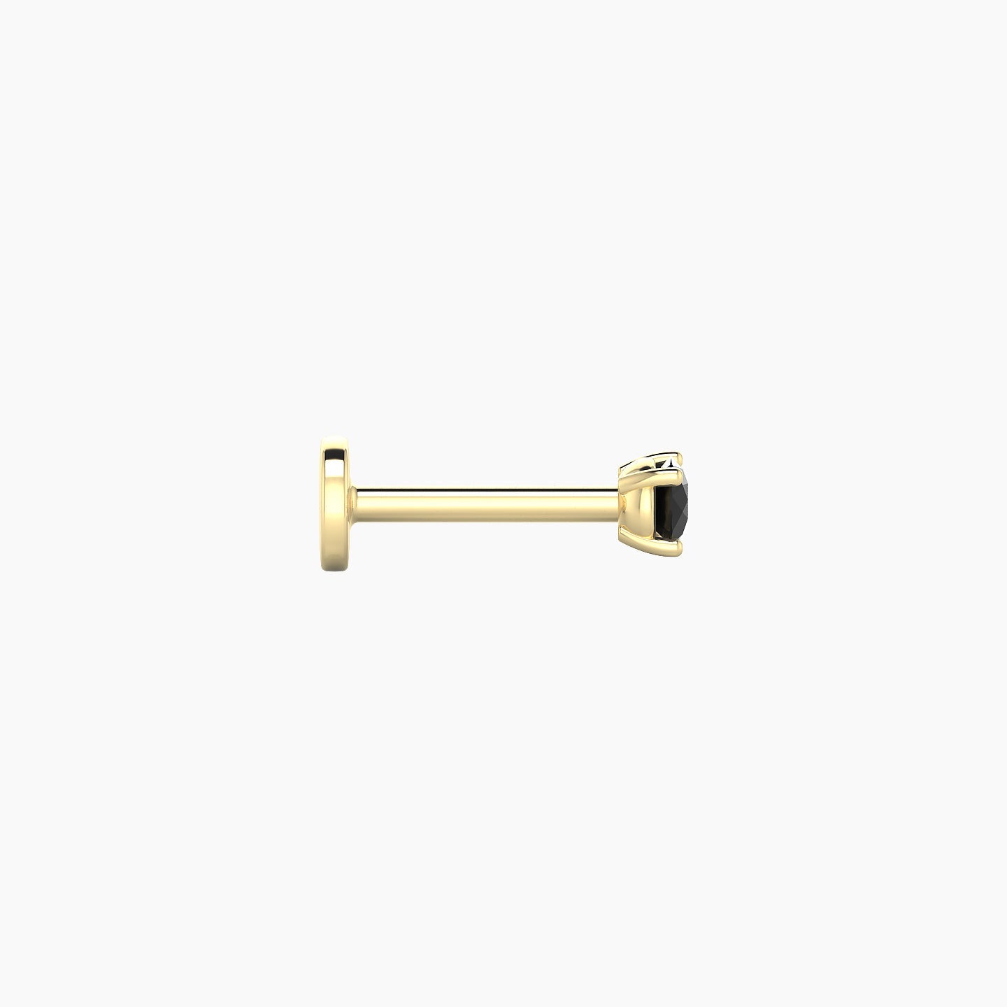 Nut | 18k Yellow Gold 6.5 mm 2.5 mm Round Black Diamond Nostril Piercing