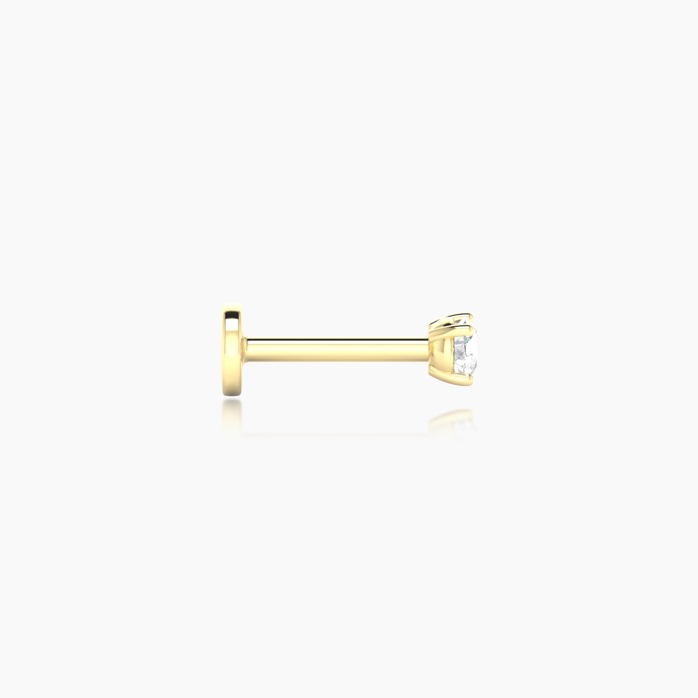 Nut | 18k Yellow Gold 2.5 mm 6.5 mm Round Diamond Nostril Piercing