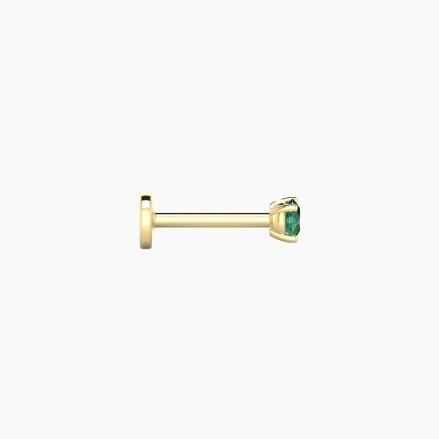 Nut | 18k Yellow Gold 6.5 mm 2.5 mm Round Emerald Nostril Piercing