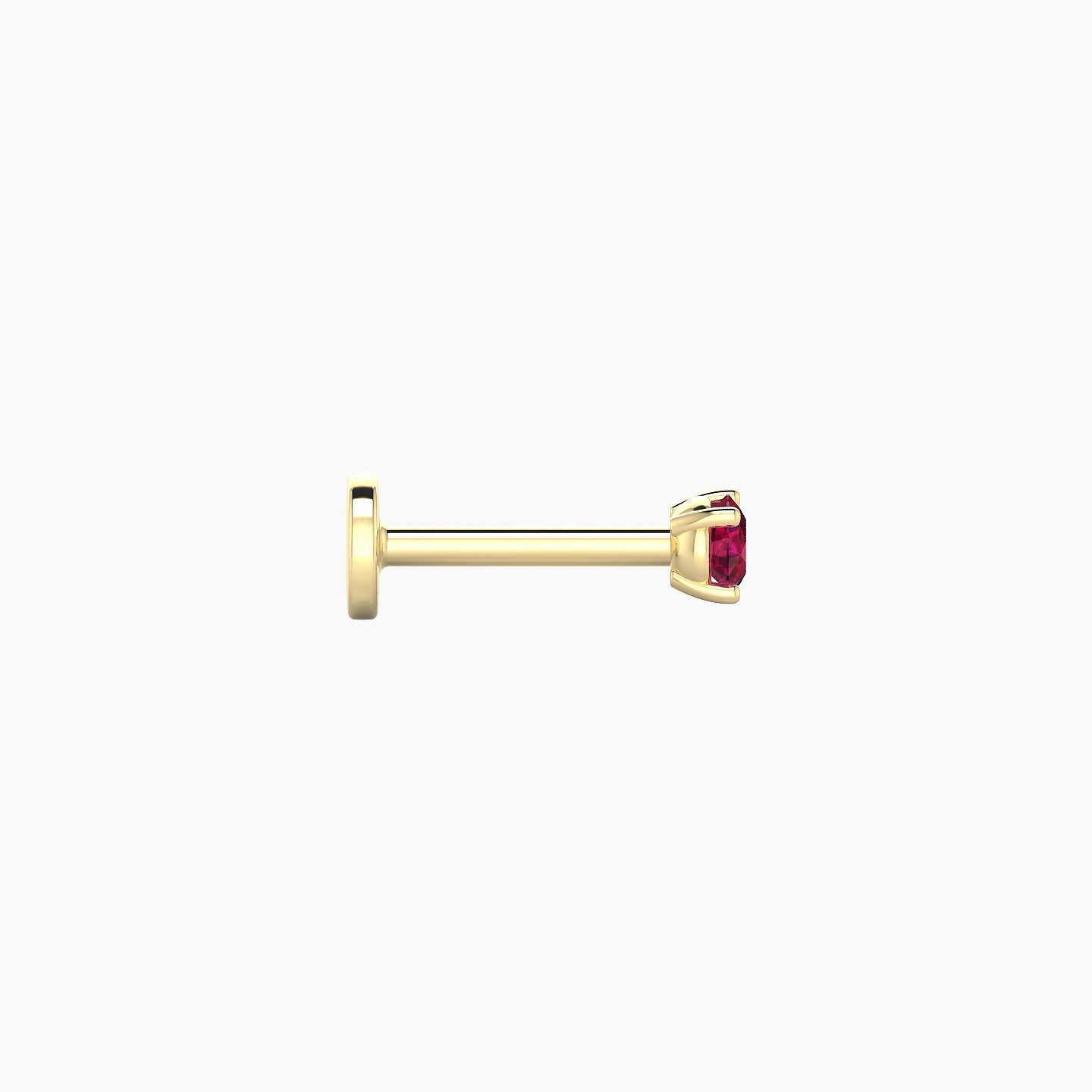 Nut | 18k Yellow Gold 6.5 mm 2.5 mm Round Ruby Nostril Piercing