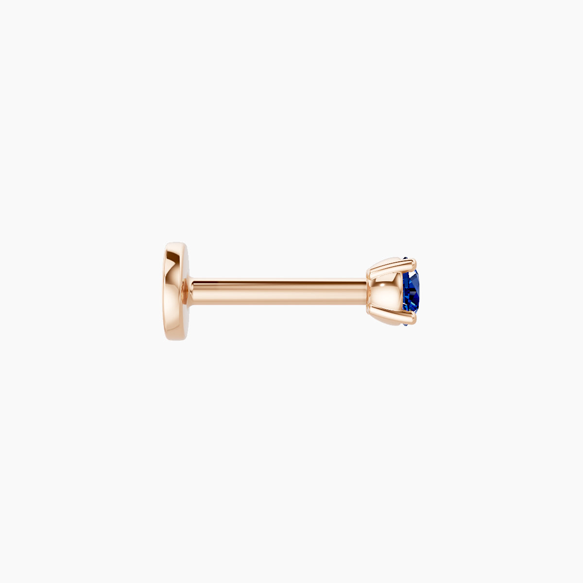 Nut | 18k Rose Gold 6.5 mm 2.5 mm Round Sapphire Piercing