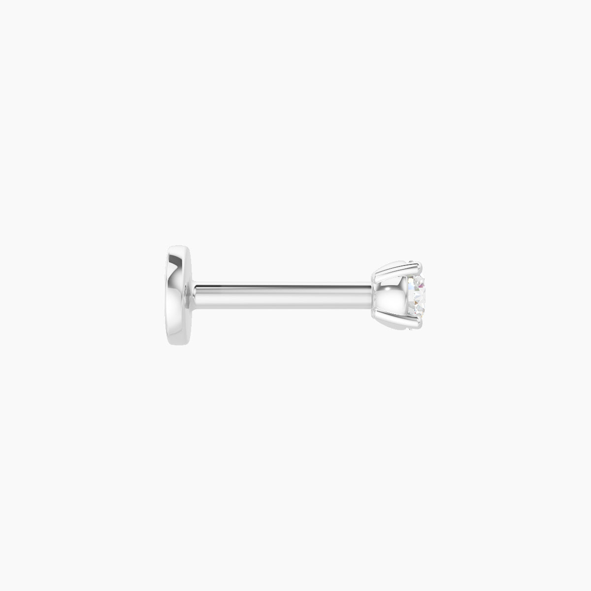 Nut | 18k White Gold 2.5 mm 6.5 mm Round Diamond Piercing