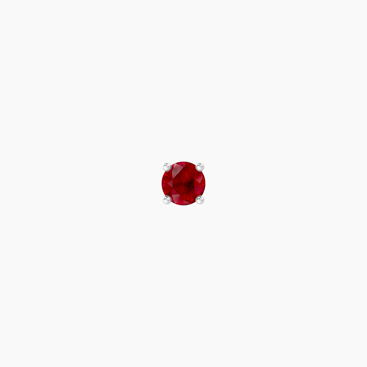 Nut | 18k White Gold 6.5 mm 2.5 mm Round Ruby Piercing