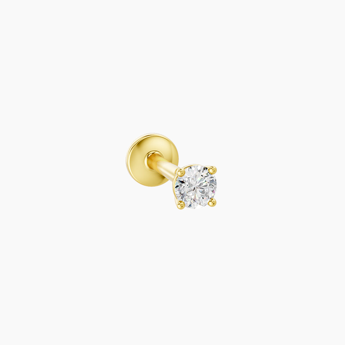 Nut | 18k Yellow Gold 2.5 mm 6.5 mm Round Diamond Piercing