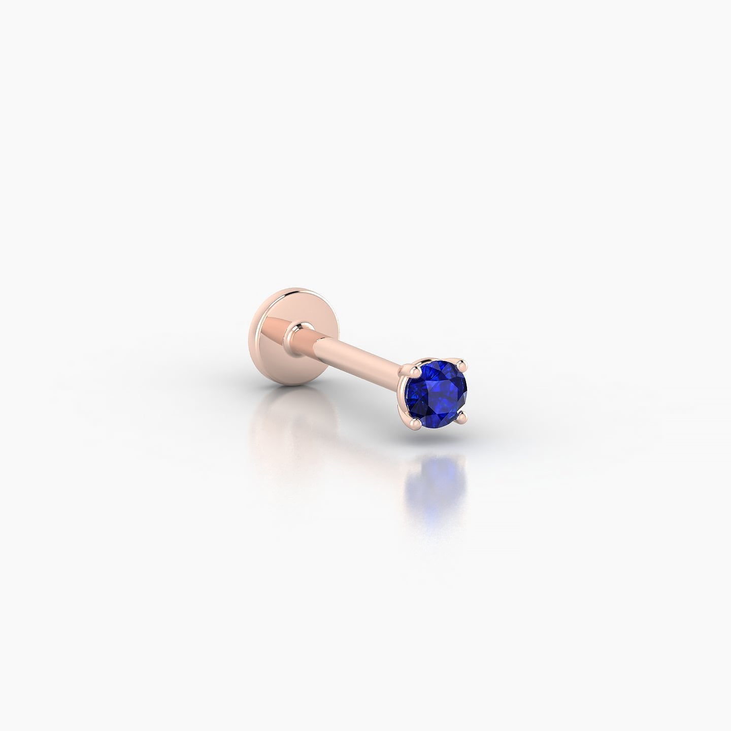 Nut | 18k Rose Gold 8 mm 2.5 mm Round Sapphire Nostril Piercing