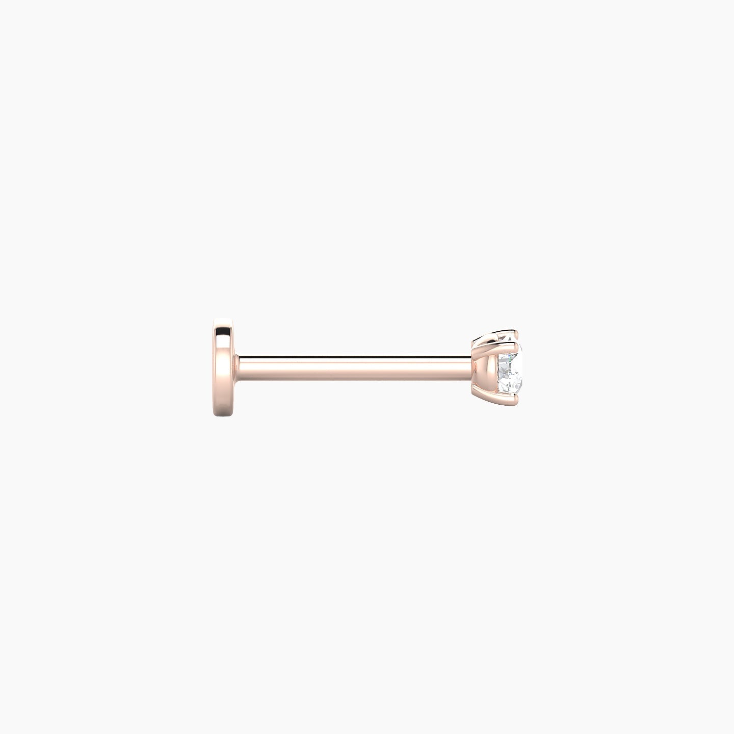 Nut | 18k Rose Gold 2.5 mm 8 mm Round Diamond Nostril Piercing