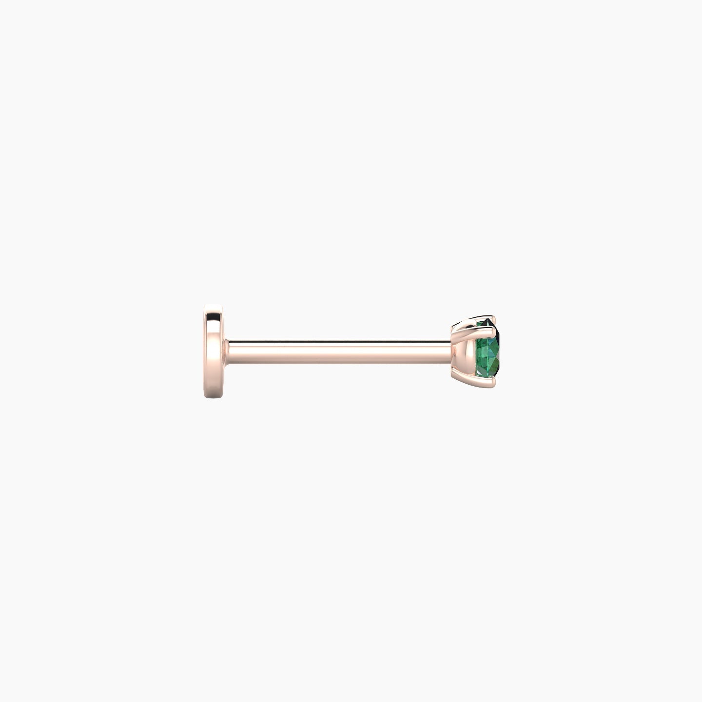 Nut | 18k Rose Gold 8 mm 2.5 mm Round Emerald Nostril Piercing