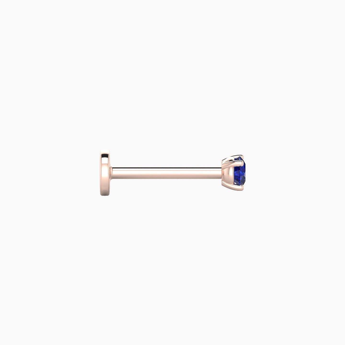 Nut | 18k Rose Gold 8 mm 2.5 mm Round Sapphire Nostril Piercing