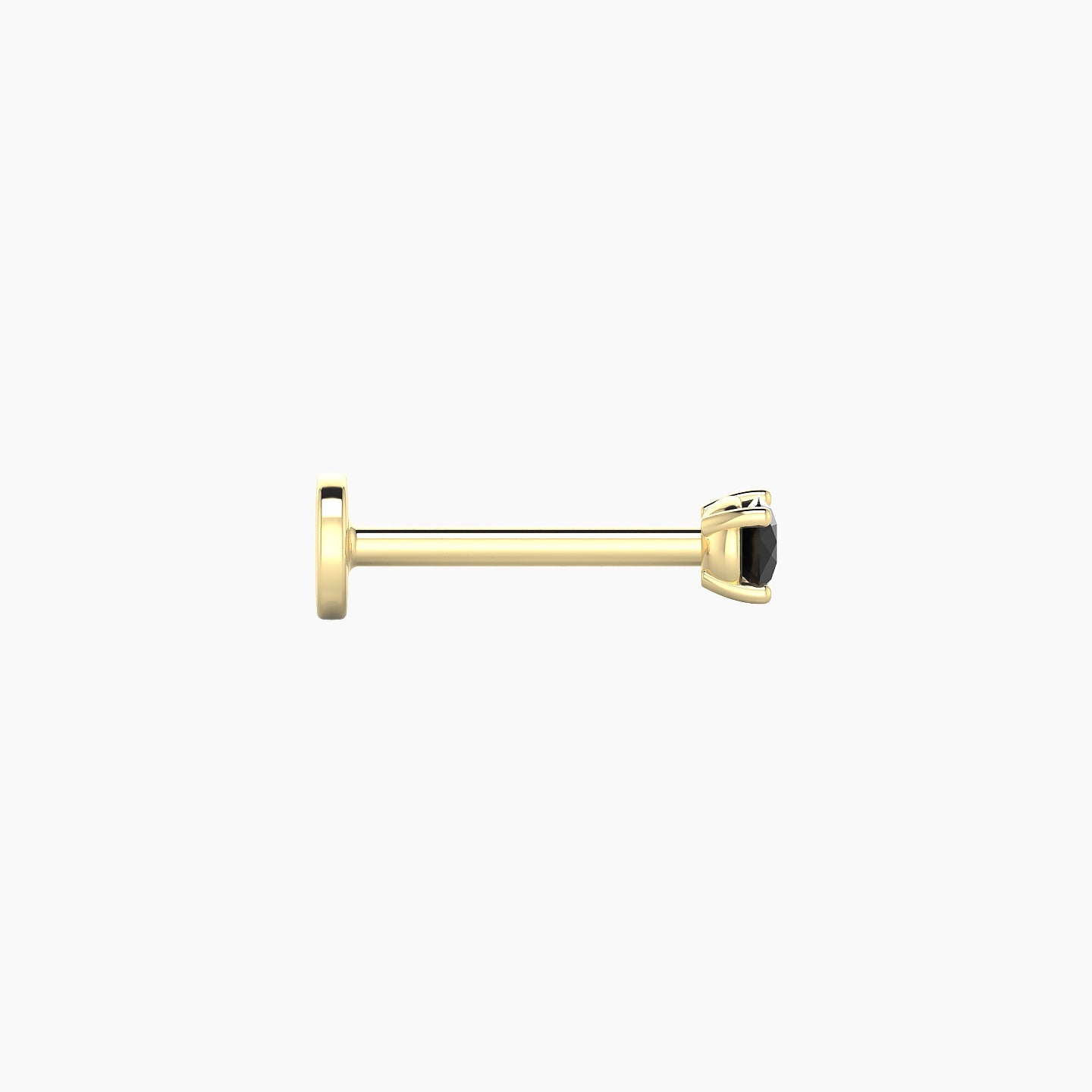 Nut | 18k Yellow Gold 8 mm 2.5 mm Round Black Diamond Nostril Piercing