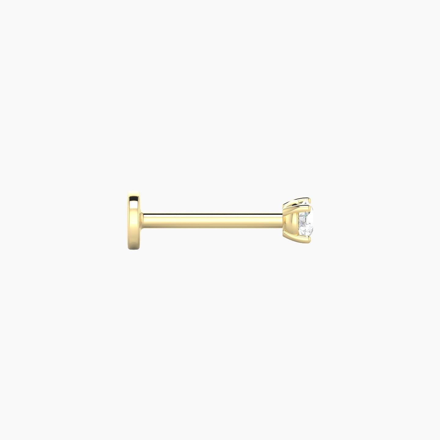 Nut | 18k Yellow Gold 2.5 mm 8 mm Round Diamond Nostril Piercing