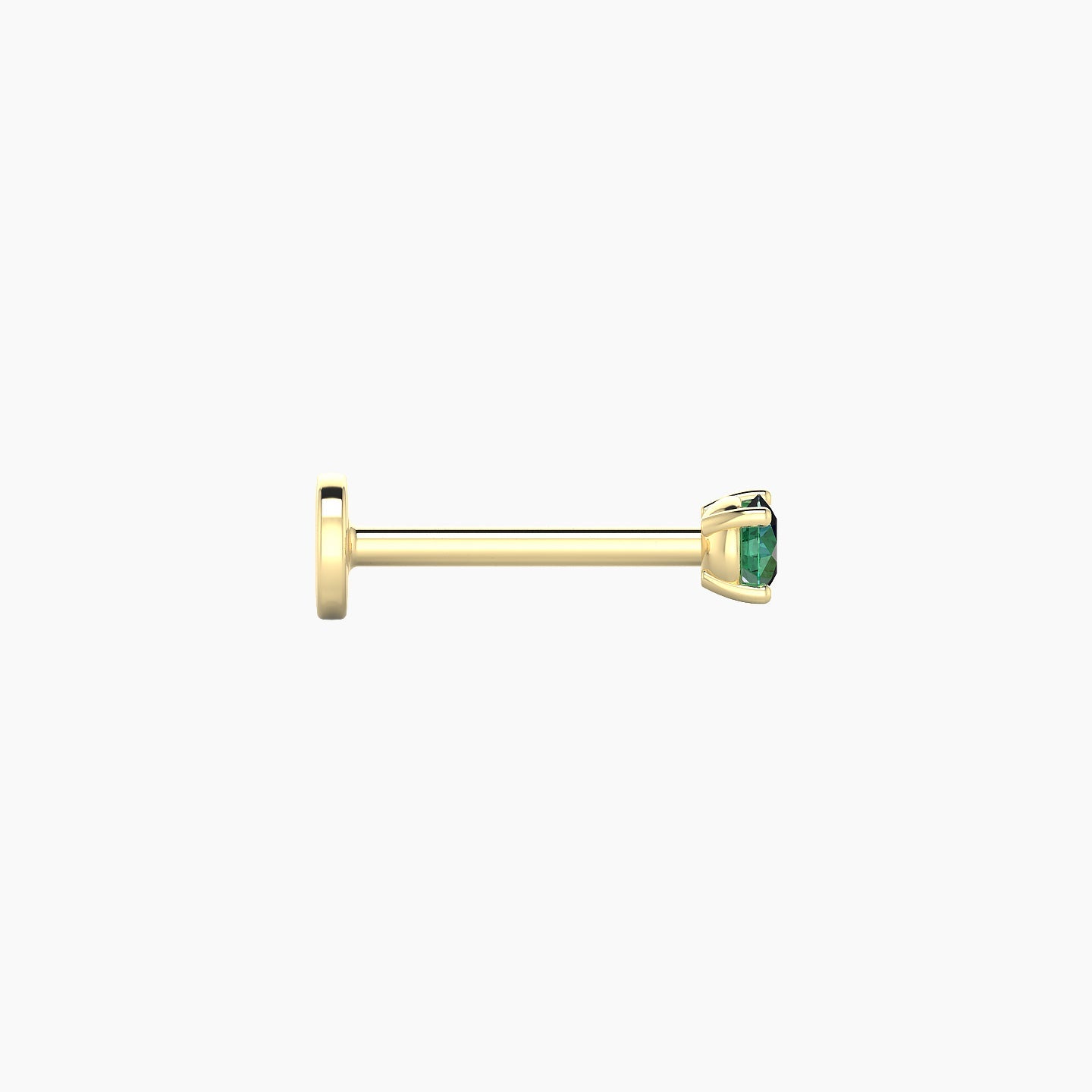 Nut | 18k Yellow Gold 8 mm 2.5 mm Round Emerald Nostril Piercing