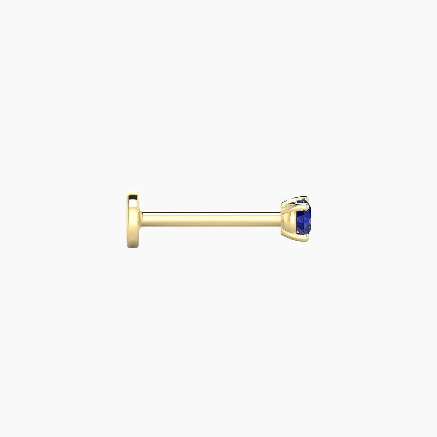 Nut | 18k Yellow Gold 8 mm 2.5 mm Round Sapphire Nostril Piercing