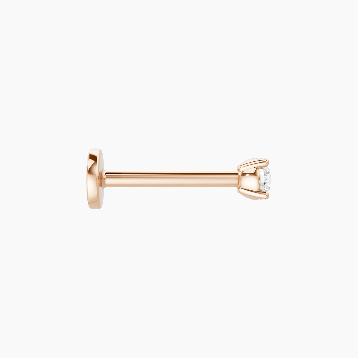 Nut | 18k Rose Gold 2.5 mm 8 mm Round Diamond Piercing