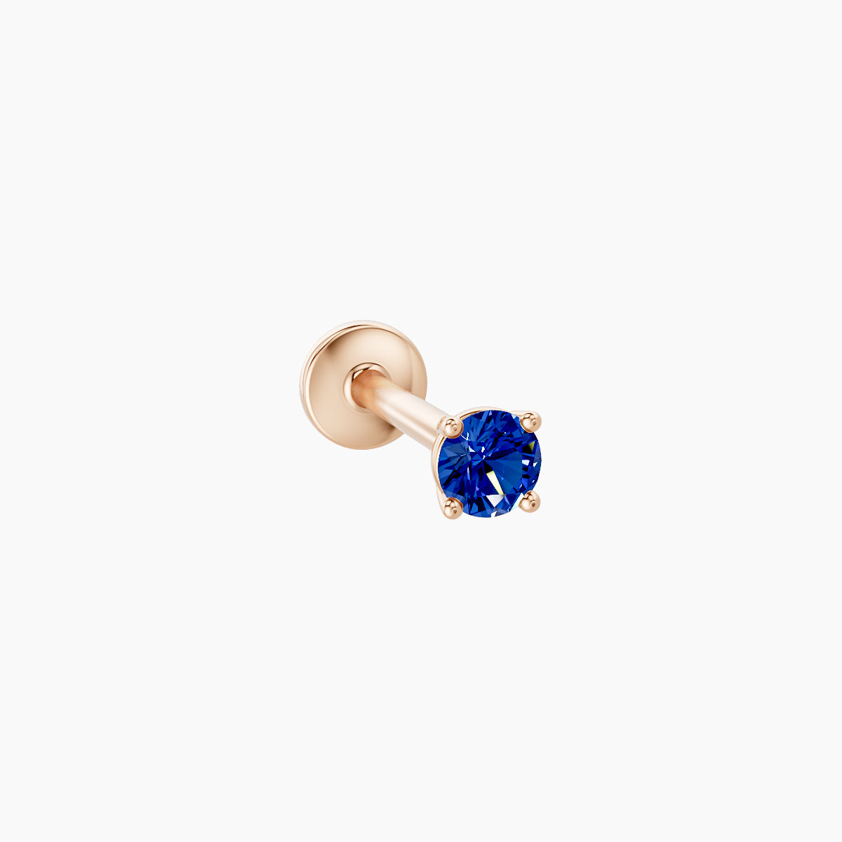 Nut | 18k Rose Gold 8 mm 2.5 mm Round Sapphire Piercing