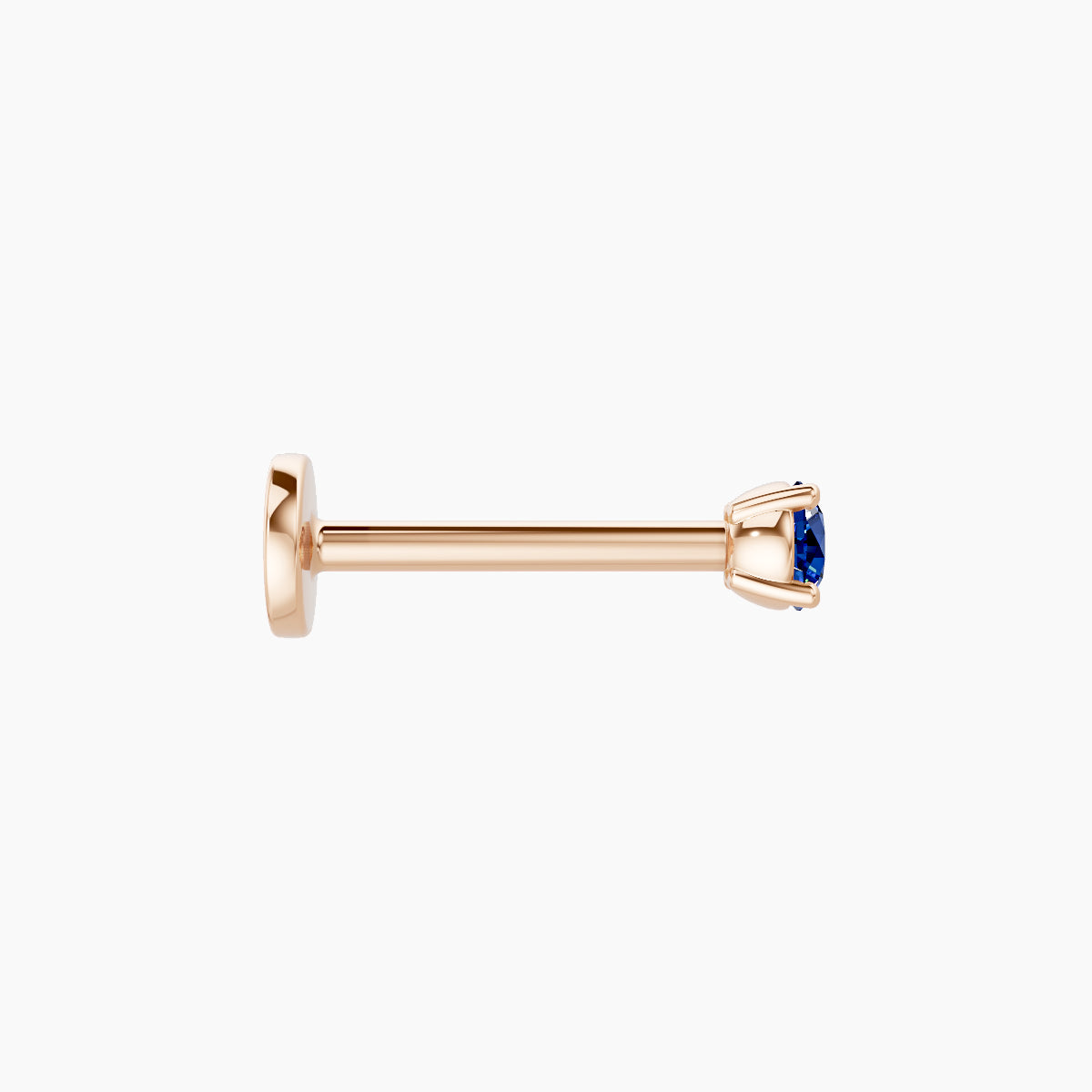 Nut | 18k Rose Gold 8 mm 2.5 mm Round Sapphire Piercing