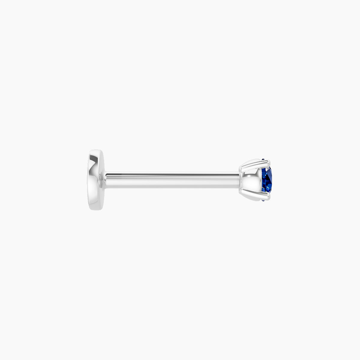 Nut | 18k White Gold 8 mm 2.5 mm Round Sapphire Piercing