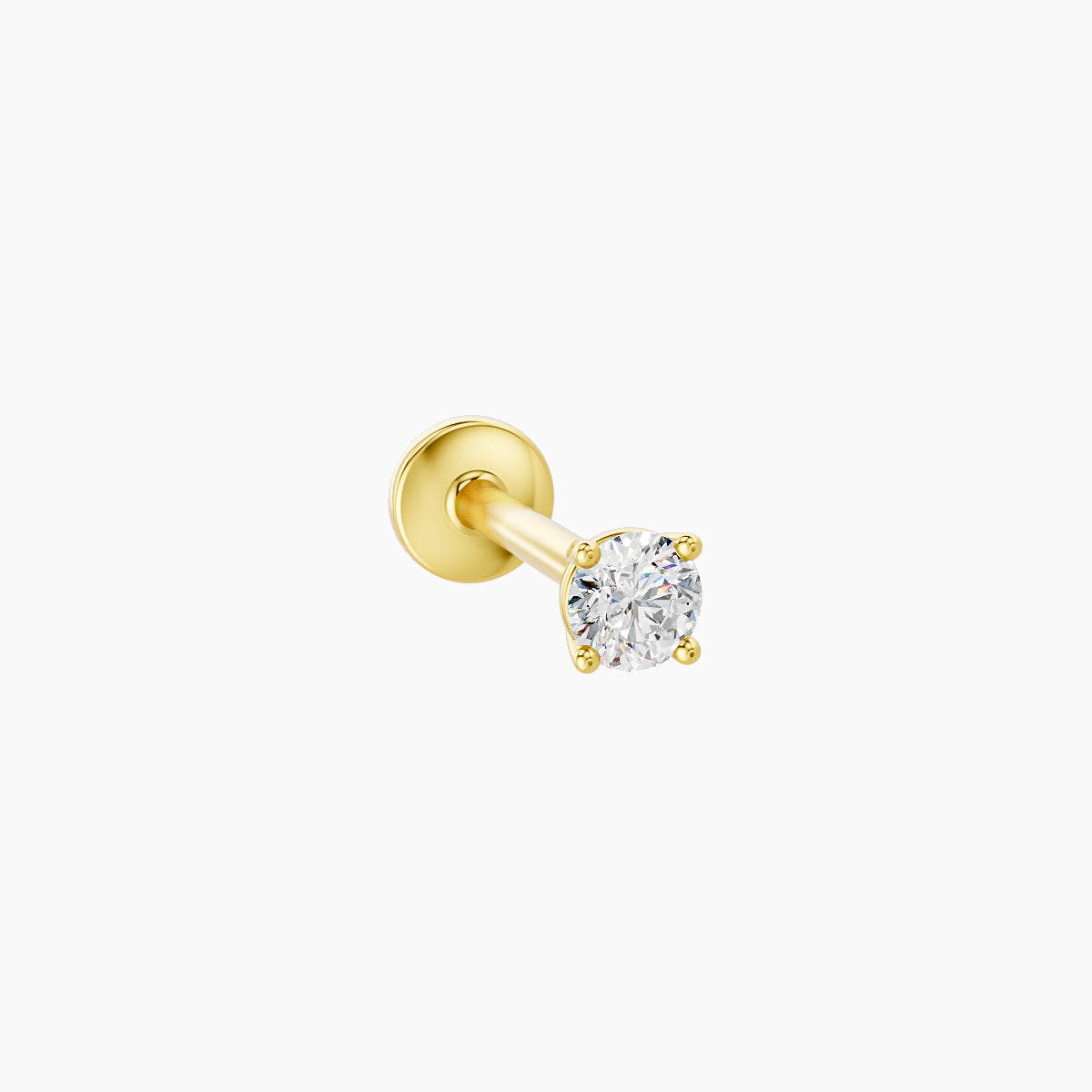 Nut | 18k Yellow Gold 2.5 mm 8 mm Round Diamond Piercing