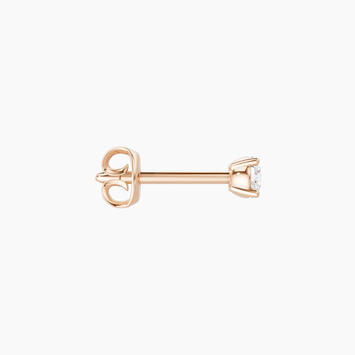Nut | 18k Rose Gold 2.5 mm Round Diamond Earring