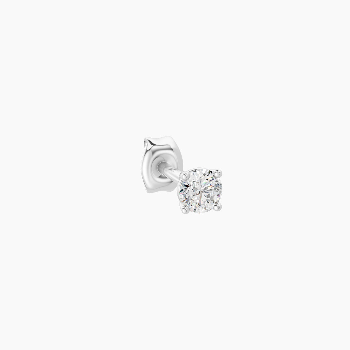 Nut | 18k White Gold 2.5 mm Round Diamond Earring