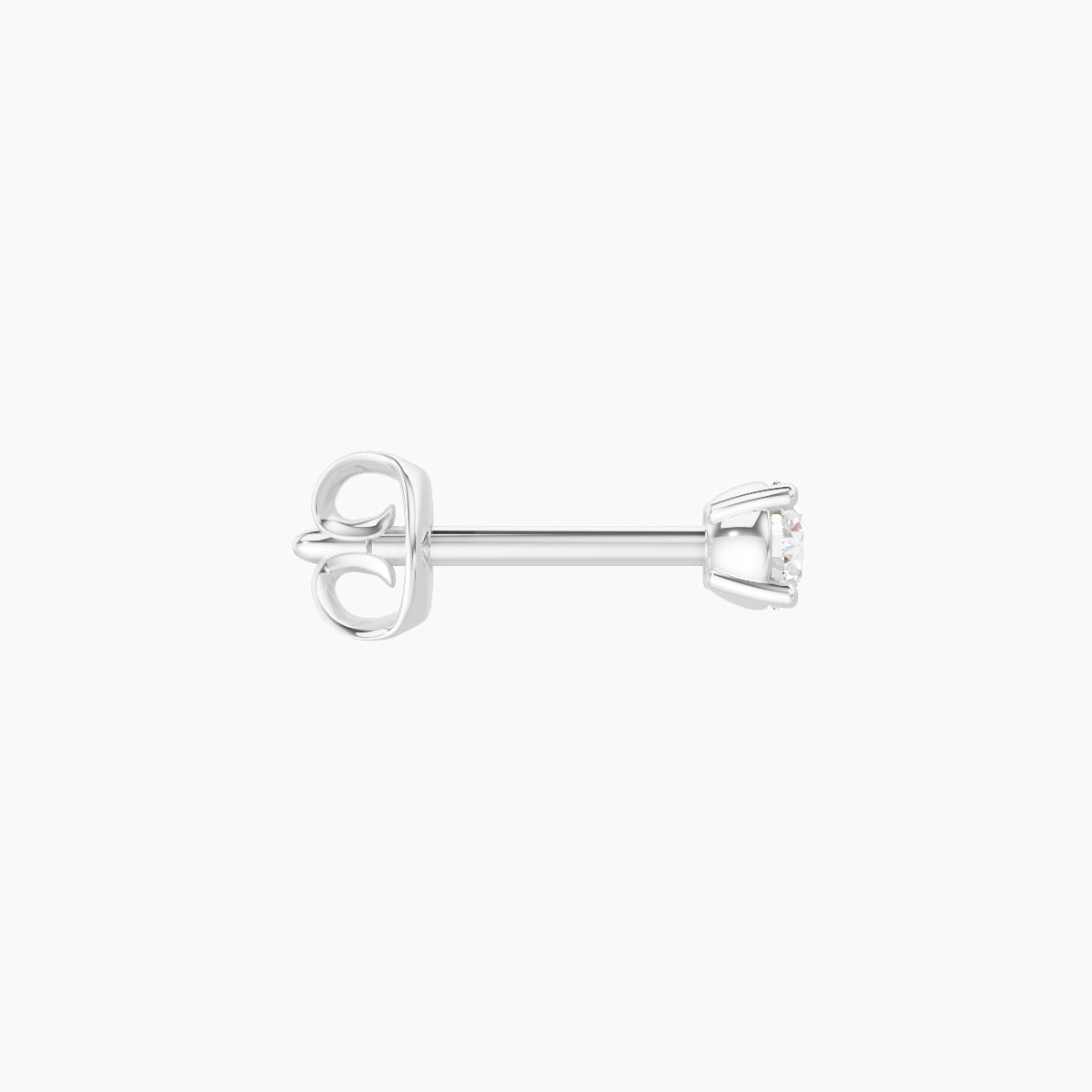 Nut | 18k White Gold 2.5 mm Round Diamond Earring