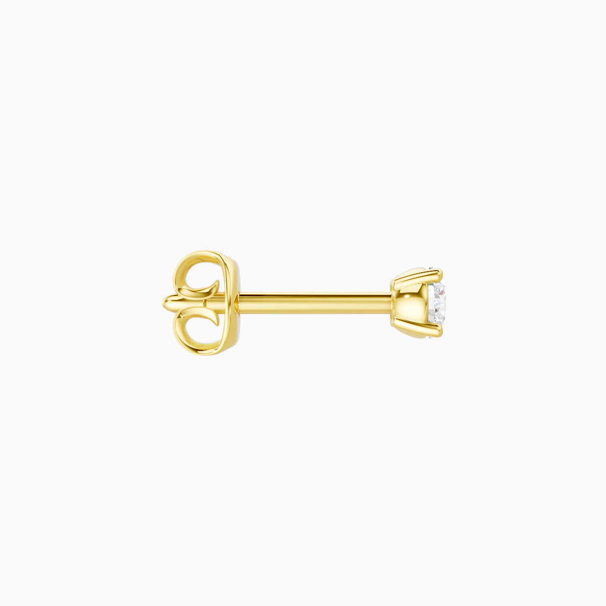 Nut | 18k Yellow Gold 2.5 mm Round Diamond Earring
