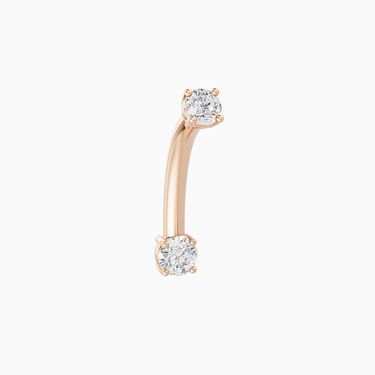 Nut | 18k Rose Gold 3 mm 10 mm Round Diamond Belly Piercing