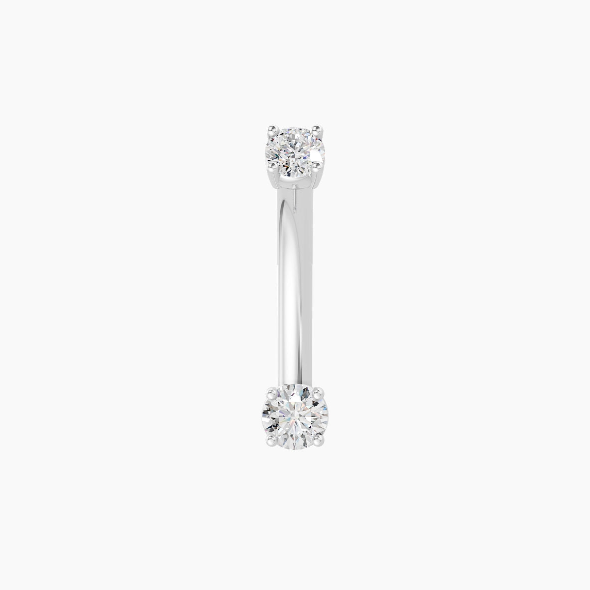 Nut | 18k White Gold 3 mm 10 mm Round Diamond Belly Piercing