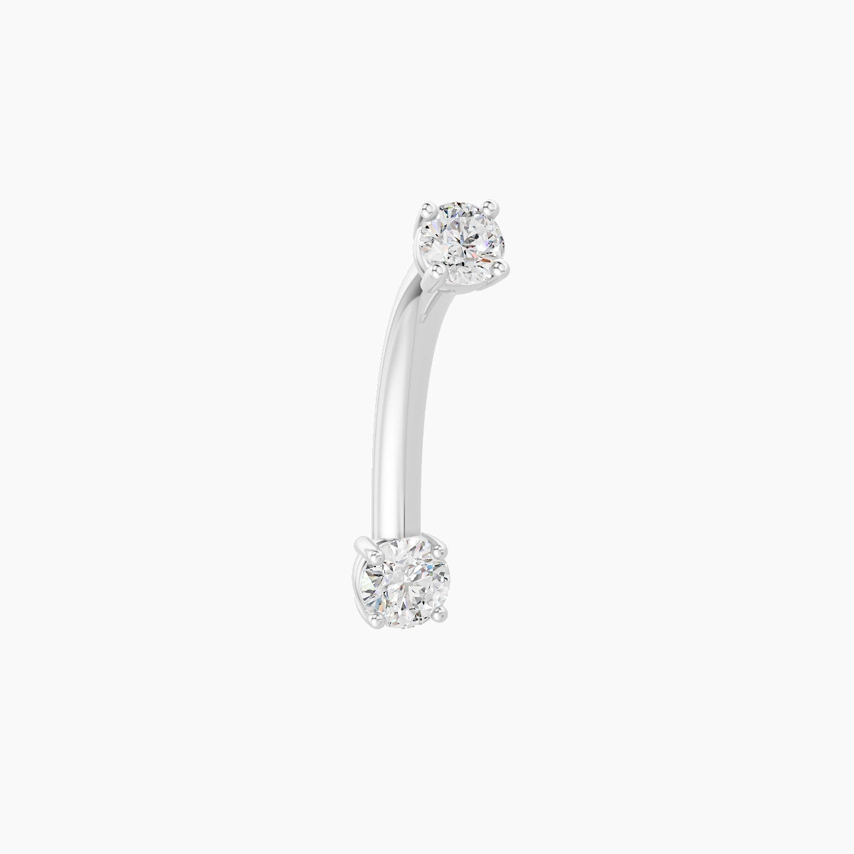 Nut | 18k White Gold 3 mm 10 mm Round Diamond Belly Piercing