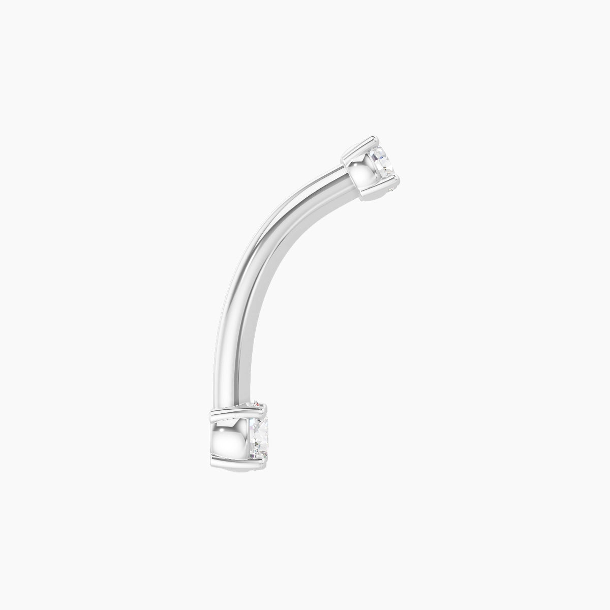 Nut | 18k White Gold 3 mm 10 mm Round Diamond Belly Piercing