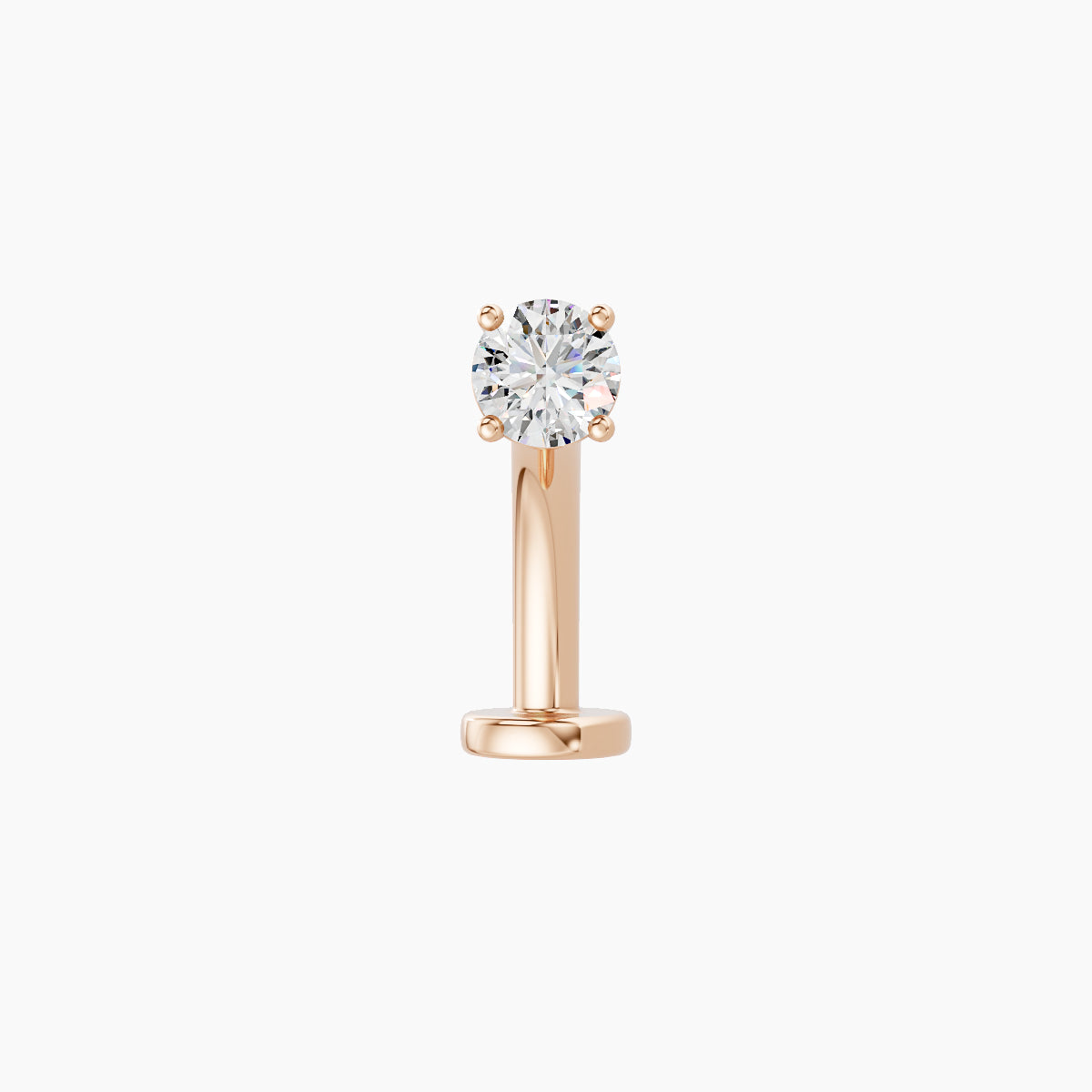 Nut | 18k Rose Gold 3 mm 10 mm Round Diamond Floating Navel Piercing