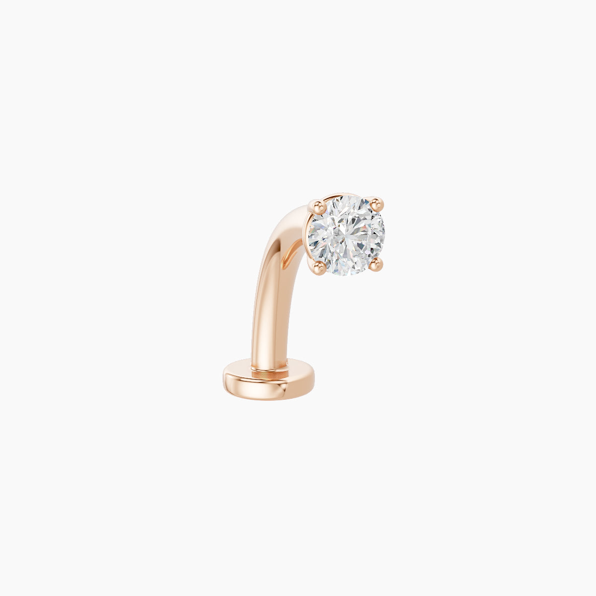 Nut | 18k Rose Gold 3 mm 10 mm Round Diamond Floating Navel Piercing