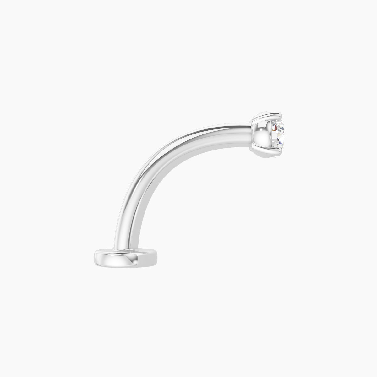 Nut | 18k White Gold 3 mm 10 mm Round Diamond Floating Navel Piercing