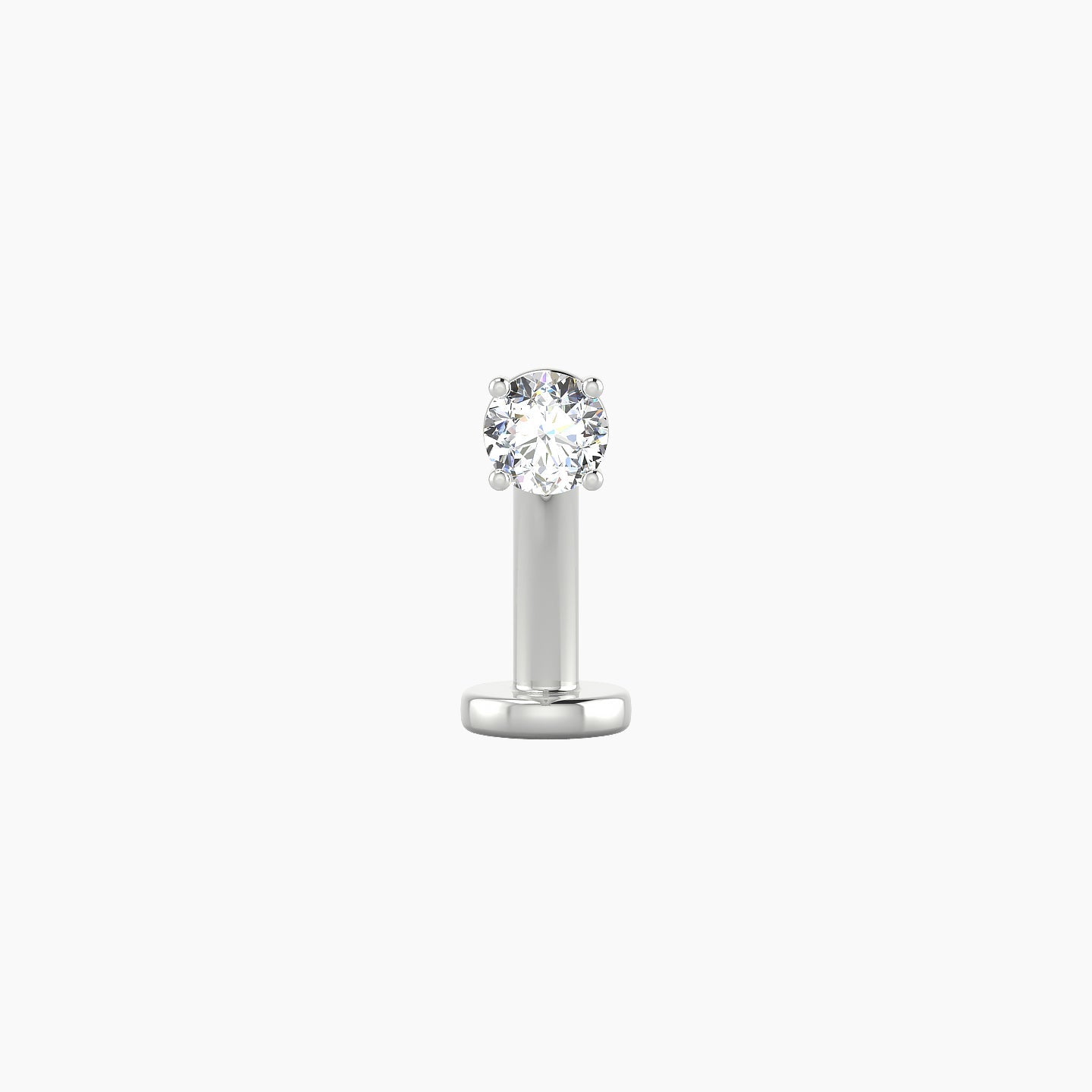 Nut | 18k White Gold 3 mm 10 mm Round Diamond Floating Navel Piercing