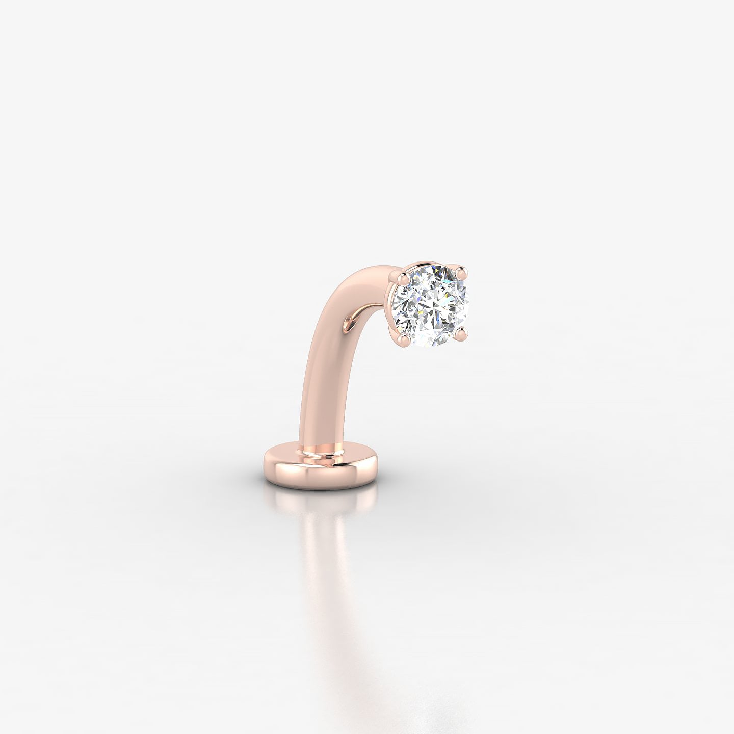 Nut | 18k Rose Gold 3 mm 10 mm Round Diamond Floating Navel Piercing