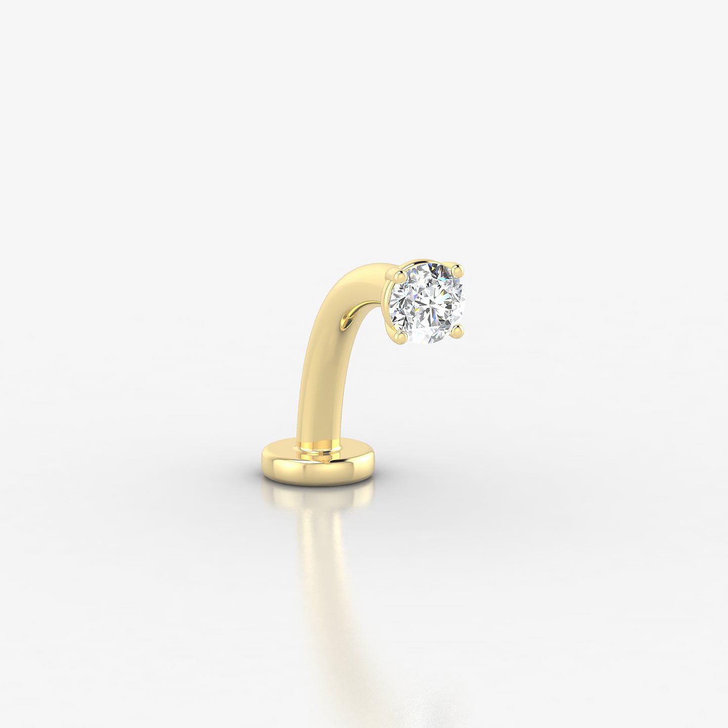 Nut | 18k Yellow Gold 3 mm 10 mm Round Diamond Floating Navel Piercing