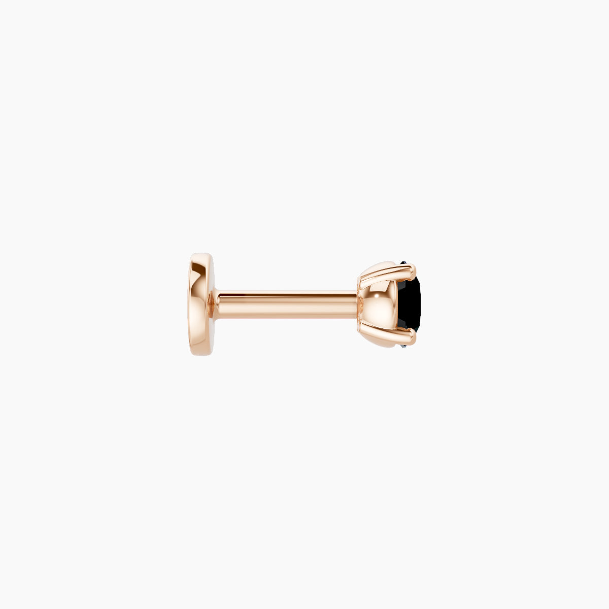 Nut | 18k Rose Gold 5 mm 3 mm Round Black Diamond Nose Piercing