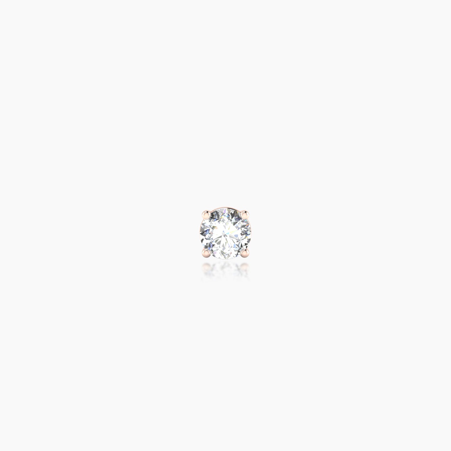 Nut | 18k Rose Gold 3 mm 5 mm Round Diamond Nostril Piercing